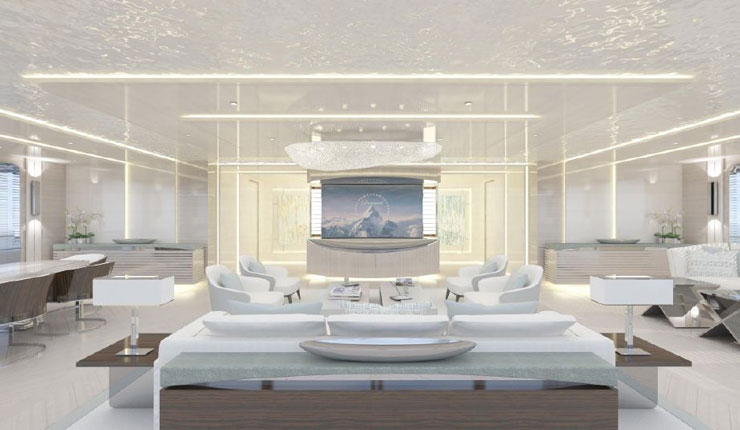 Infinity superyacht main lounge